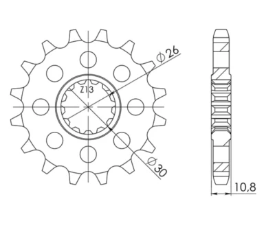 Pignone Passo 530 Denti 16 YAMAHA FZS Fazer	1000 2001-2005 / YZF R1 1998-2003 Foto 1 de 3