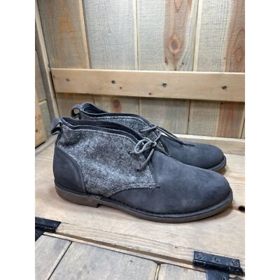 US12 Andrew Marc New York NYSTANS 0410 Hombres Gris Gamuza Cuero Botas Foto 1 de 4