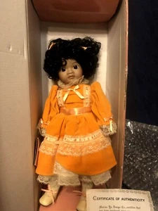 Marian Yu Designs "Dorothy" Porcelain Doll with stand 14" Cert. of Authenticity - Picture 1 of 4