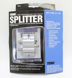 [NEW] TERK 2-WAY INDOOR/OUTDOORS BEST QUALITY SPLITTER, BSP-2, 2 WAY, 1 IN - OUT - Picture 1 of 5