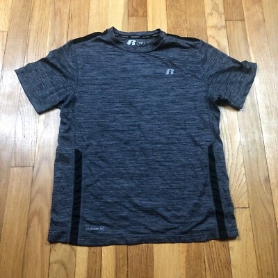Russell Athletic Shirt Boys XL Short Sleeve Top Gray Sport Polyester - Image 1 of 4