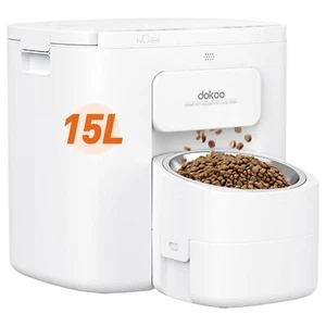 Dokoo 15L Automatic Dog Feeder Vacuum-Sealed Storage & Timed Dog Large Breed - Picture 1 of 9