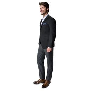 Paul Betenly Slim Fit Two Button Notch Black Blazer - Picture 1 of 1