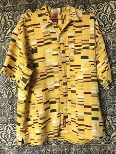Vintage Ecko Unltd Mens Sleeve Shirt Men's barkcloth Tiki modern style L - Picture 1 of 10