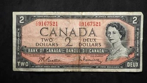 1954 CANADA 2 DOLLAR BANK NOTE - FREE SHIPPING! S2951 - Picture 1 of 2