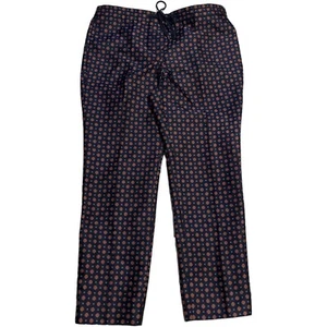 J. Crew Women Cropped Mid Rise Floral Navy Pants Size 8 - Picture 1 of 6