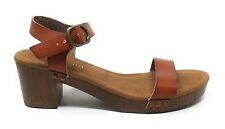Madden Girl Big Girls Mooneey Ankle Strap Dress Sandals Cognac Leather Size 13