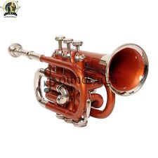SOUND SAGA Pocket Trumpet Bb Pitch With Mouthpiece & carry case (Copper Silver)