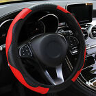 Red Car Microfiber Leather Steering Wheel Cover 15''/38Cm Universal Accessories