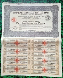 Îles Banks & Torrès (Nelles Hébrides) - Coquillages (Nacre) & Agriculture 1928 - Picture 1 of 1