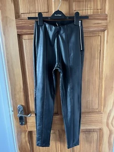 New look petite black leather look high waist leggings size 6 NWT - Picture 1 of 13
