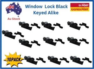 TradeBase Window Black Sash Double Hung Lockable Keyed Alike Wide Base - 10 Pack - Picture 1 of 1