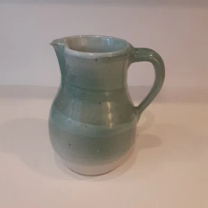 Artist Signed Stoneware Pitcher Sea Blues Versatile Decor - Picture 1 of 7