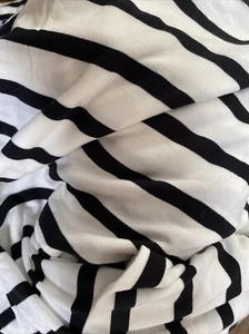 Rayon Spandex Knit Fabric Pin Striped Black White 2 Yards 60” Width New - Picture 1 of 3