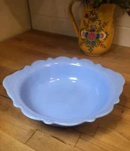 Delphite Serving Bowl Depression Glass 1930's McKee Blue - Picture 1 of 10