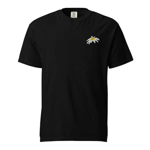 T-shirt Embroidered Daisy Unisex garment-dyed heavyweight t-shirt - Picture 1 of 14