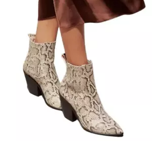 Loeffler Randall Damen 10,5 Kali-emsk beige Schlangenleder Stiefelette Booties NEU - Bild 1 von 9