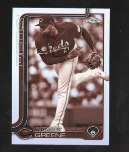 2025 Topps Chrome Hunter Greene Sepia Refractor #91 - Cincinnati Reds - Picture 1 of 2