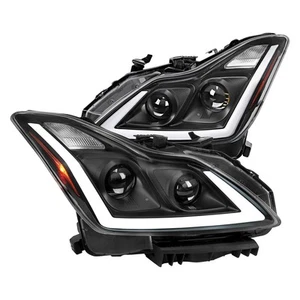 For Infiniti G37 08 Headlights Driver & Passenger Side Matte Black Sequential - Picture 1 of 12