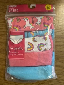 Girl's 5 Pack Briefs Underwear 100% Cotton Size 10 Unicorn - Picture 1 of 2