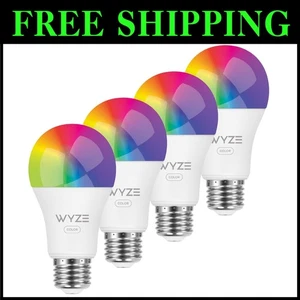 A19 Color Bulbs - 1100 Lumens, WiFi, Alexa & Google, 4-Pack - Picture 1 of 9