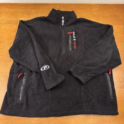 Chaqueta deportiva polo vintage para hombre XL negra cremallera completa manga larga polar Foto 1 de 4