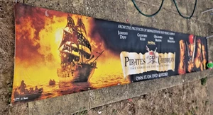 LARGE VINYL PIRATES OF THE CARIBBEAN THE BLACK PEARL ADVERTISING CINEMA BANNER - Picture 1 of 10