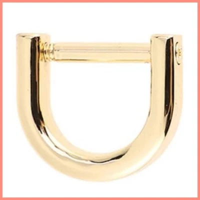 Gold D-Ring Buckle Shackle U-Shape with Closing Screw for Bag Strap Handle 15mm - Image 1 of 4