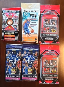 2021 CHRONICLES, ILLUSIONS, PRIZM & 2022 DONRUSS VALUE PACK BASKETBALL - Picture 1 of 6