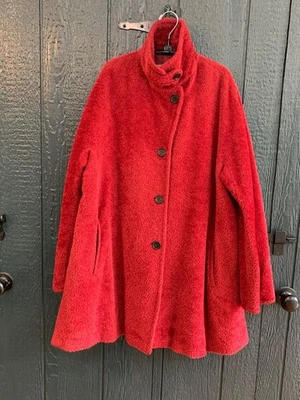Max Mara Women's Alpaca and Wool Swing Coat in  Deep Cherry Red - Image 1 of 4