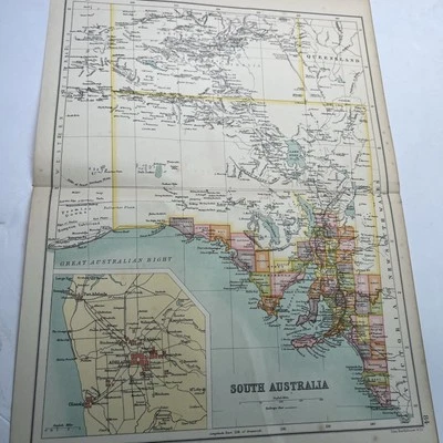 1910: Mapa antigo da Austrália do Sul CS #84 Atlas antiquário impressão antiga presente - Imagem 1 de 4