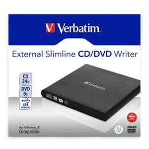Registratore esterno Verbatim Slimline CD/DVD 24x - Afbeelding 1 van 2