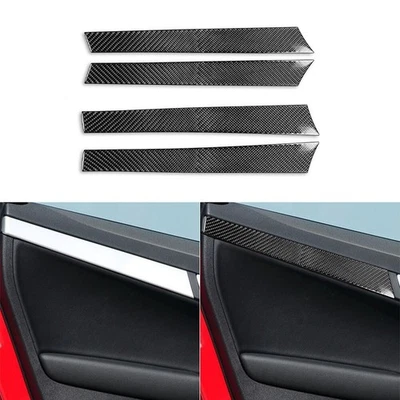 Cubierta de panel de puerta interior de fibra de carbono real 4 piezas para Audi A3 S3 8P 2006-07 Foto 1 de 4