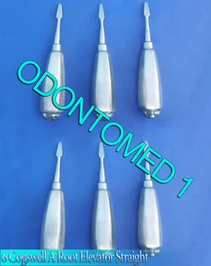 6 Cogswell A Root Elevator Straight Dental Instruments - Picture 1 of 2