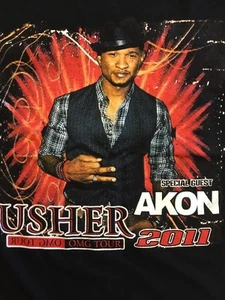 Usher And Akon OMG Tour 2011 T Shirt Size Small Black - Picture 1 of 5
