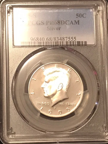 1995-S Silver Kennedy Half Dollar Proof Graded PCGS PF68DCAM Cover