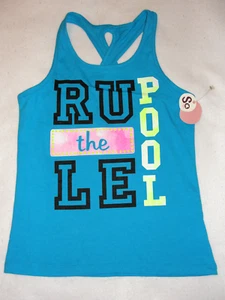 Girls SO Blue Criss Cross Keyhole Tank Top - Size Large (14) - New with Tag - Picture 1 of 2