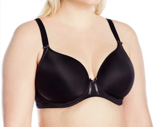Sujetador Camiseta Elomi Bijou Negro Reino Unido 44E Acolchado de Espuma con Aros Tazas Moldeadas Suave - Imagen 1 de 5