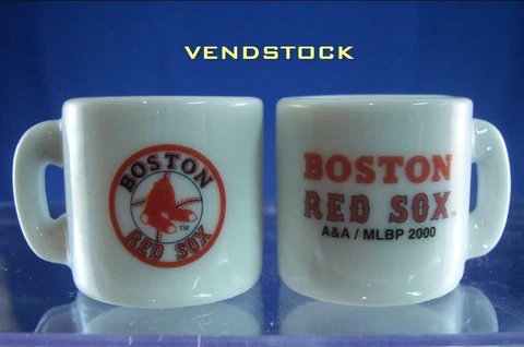 BOSTON RED SOX MINI CERAMIC MUG CUP 1.25" TALL NEW MLB BASEBALL TWO SIDES Cover