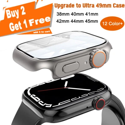 For Apple Watch 1-11 42/46/45mm Change To Ultra Cover Crown PC Protective Case - Image 1 of 4