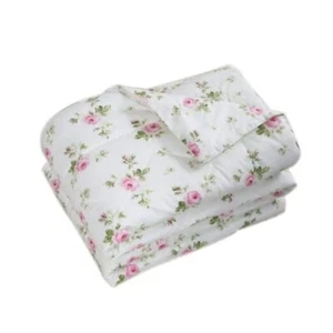 3Pcs Rosette Floral Comforter Set Twin Vintage Floral Twin 68×86 Pink Beige - Picture 1 of 8