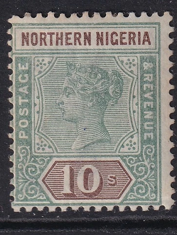 Northern Nigeria 1900 QV 10s green & brown  SG9 - Mounted mint Cover