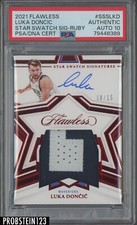 2021-22 Panini Flawless Ruby Luka Doncic GU Patch 8/15 PSA PSA/DNA 10 AUTO