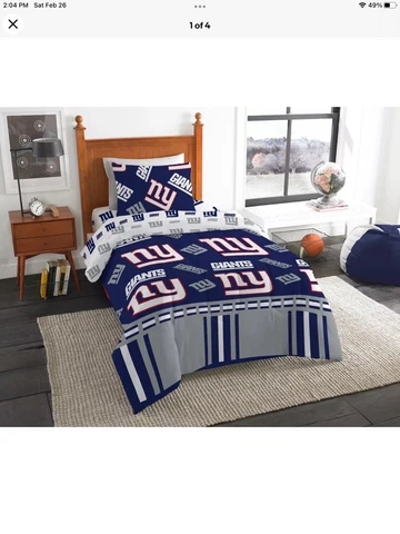 NFL New York Giants Football 4 piece Twin Size Comforter Bedding set NEW! Cover