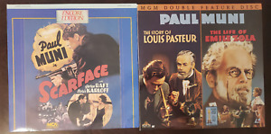 Lot of 2 Paul Muni Laserdiscs  SCARFACE W/ALTERNATE ENDING! Louis Pasteur Zola 5