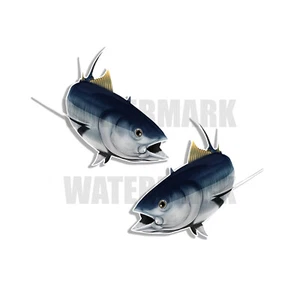 Albacore - Fish Decal Fishing Hunting Bumper Sticker - 3 inch SET F2 D& 2 Pack - Picture 1 of 2