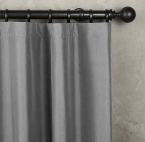 Restoration Hardware Thai 100% Silk Drape Panel 50x96 Rod Pocket Nickel - Picture 1 of 4