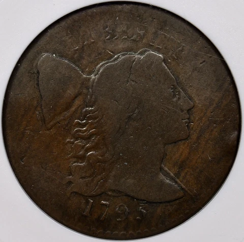 1795 S.78 Pl Edge Large cent, old ANACS VG8, cool dbl struck DavidKahnRareCoins Cover