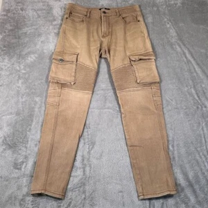 LIRA CRTV/SCTY Men's Jeans Size 32 Skinny Fit Khaki Skater Biker Cargo - Picture 1 of 11