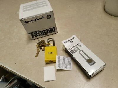LOT OF 6 NOB MASTER LOCK S31YLW Lockout Padlock,KD,Yellow,1-7/8"H - Image 1 of 4